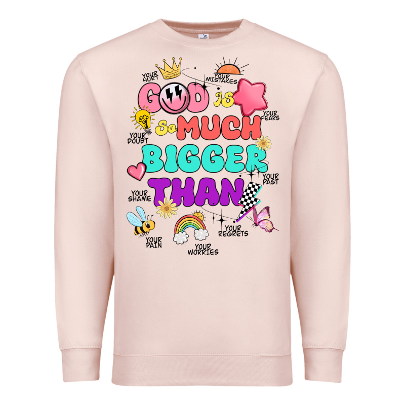 God Is Bigger Design Premium Sweatshirt by JahusDesignShop | Teevron