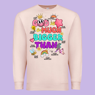 God Is Bigger Design Premium Sweatshirt Designed By Jahusdesignshop