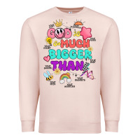 Pale Pink god is bigger design Premium Sweatshirt - JahusDesignShop