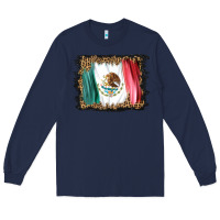 Navy distressed mexico flag Long Sleeve Tee - BarkalooDesign