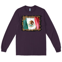 Plum distressed mexico flag Long Sleeve Tee - BarkalooDesign