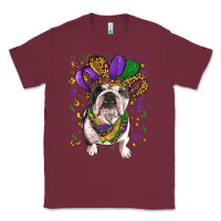 Burgundy Mardi gras hat  english bulldog Classic Tee - RanaPortraitStore
