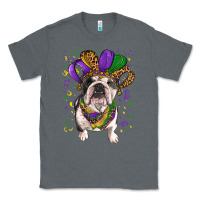 Charcoal Heather Mardi gras hat  english bulldog Classic Tee - RanaPortraitStore