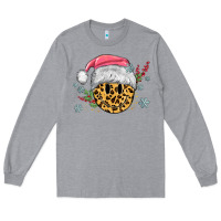 Heather Grey leopard smiley face Long Sleeve Tee - MaliasSmallBusiness