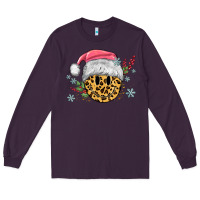 Plum leopard smiley face Long Sleeve Tee - MaliasSmallBusiness