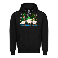 Black christmas duck Zipper Hoodie - Zillion Design Studio