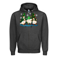 Charcoal Heather christmas duck Zipper Hoodie - Zillion Design Studio