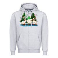 Heather Grey christmas duck Zipper Hoodie - Zillion Design Studio