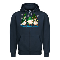 Navy christmas duck Zipper Hoodie - Zillion Design Studio