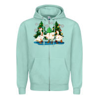 Seafoam christmas duck Zipper Hoodie - Zillion Design Studio