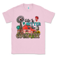 Bubblegum Pink life is better in the country Classic Tee - Zillion Design Studio