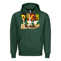 Sports Green christmas duck the halls Zipper Hoodie - Zillion Design Studio
