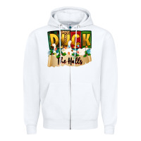 Christmas Duck The Halls Zipper Hoodie | Teevron