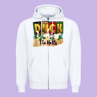 Zipper Hoodie christmas duck the halls