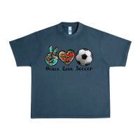 Midnight Navy peace love soccer Urban Heavy Tee - Artiststas