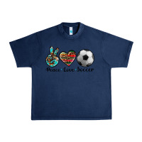 Navy peace love soccer Urban Heavy Tee - Artiststas