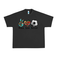 Pigment Black peace love soccer Urban Heavy Tee - Artiststas