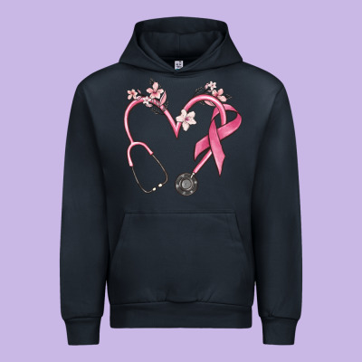Stethoscope Nurse Medical Breast Cancer Awareness Urban Hoodie Designed By Maliassmallbusiness