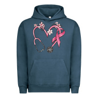 Pigment Midnight Navy stethoscope nurse medical breast cancer awareness Urban Hoodie - MaliasSmallBusiness