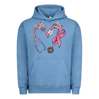 Pigment Pebble Blue stethoscope nurse medical breast cancer awareness Urban Hoodie - MaliasSmallBusiness