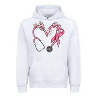White stethoscope nurse medical breast cancer awareness Urban Hoodie - MaliasSmallBusiness