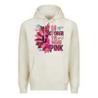 Oatmeal Heather In october we wear pink Premium Hoodie - NancyCooperArtShop