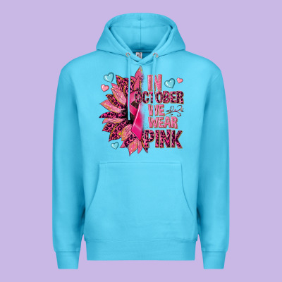 In October We Wear Pink Premium Hoodie Designed By Nancycooperartshop