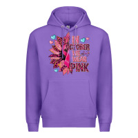 Purple In october we wear pink Premium Hoodie - NancyCooperArtShop