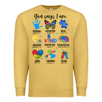 Antique Gold god says i am autism Premium Sweatshirt - JahusDesignShop