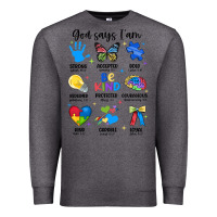 Charcoal Heather god says i am autism Premium Sweatshirt - JahusDesignShop