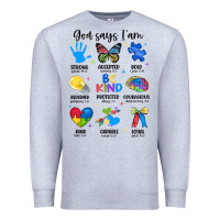 Heather Grey god says i am autism Premium Sweatshirt - JahusDesignShop