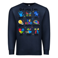 Navy god says i am autism Premium Sweatshirt - JahusDesignShop