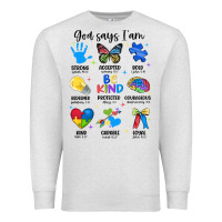 Oatmeal Heather god says i am autism Premium Sweatshirt - JahusDesignShop