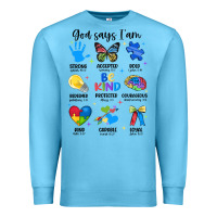 Ocean Blue god says i am autism Premium Sweatshirt - JahusDesignShop