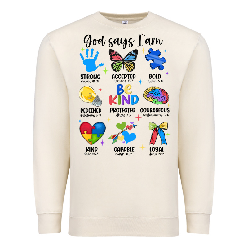 God Says I Am Autism Premium Sweatshirt by JahusDesignShop | Teevron