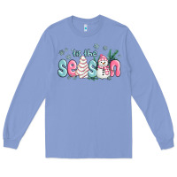 Colony Blue tis the season snowman and christmas cake Long Sleeve Tee - MaliasSmallBusiness
