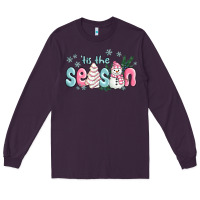 Plum tis the season snowman and christmas cake Long Sleeve Tee - MaliasSmallBusiness