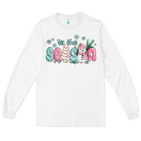 White tis the season snowman and christmas cake Long Sleeve Tee - MaliasSmallBusiness