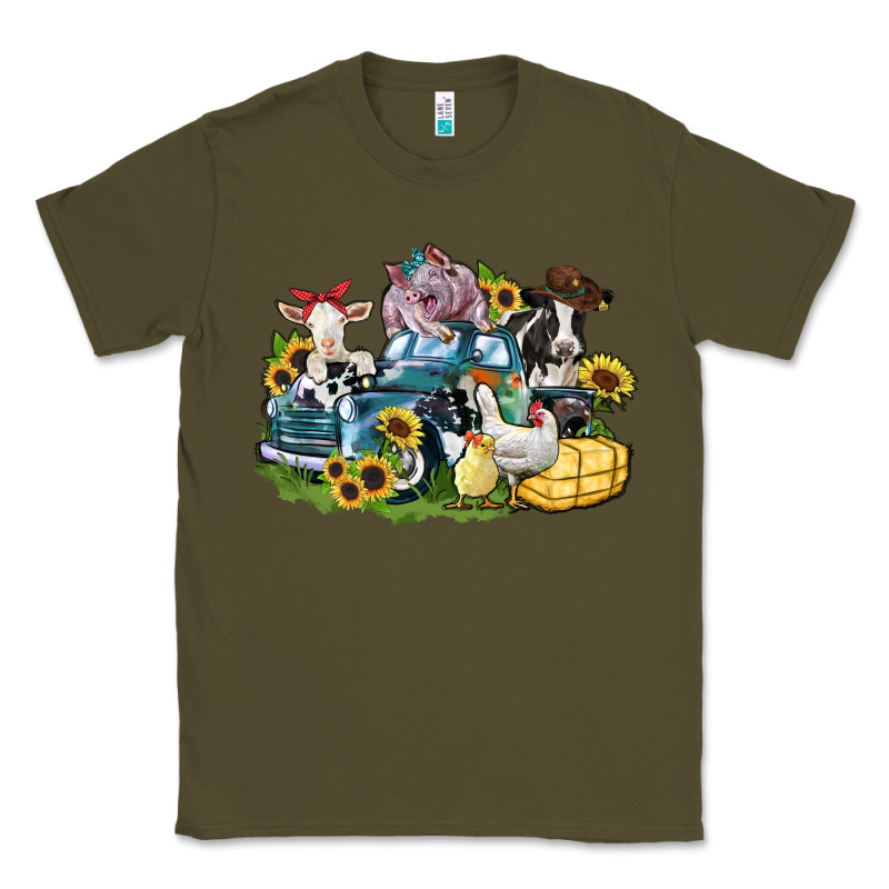 Farm Animals Truck Classic Tee by Zillion Design Studio | Teevron