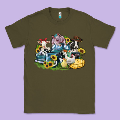 Classic Tee farm animals truck