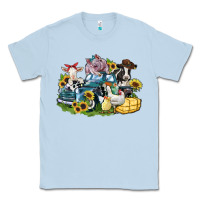Dusty Blue farm animals truck Classic Tee - Zillion Design Studio