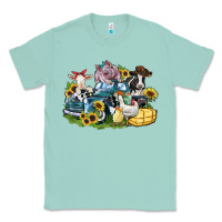 Seafoam farm animals truck Classic Tee - Zillion Design Studio