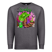 Charcoal Heather spooky cowgirl  halloween Premium Sweatshirt - AdoDesignShop