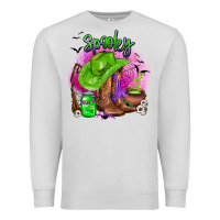 Dove Grey spooky cowgirl  halloween Premium Sweatshirt - AdoDesignShop