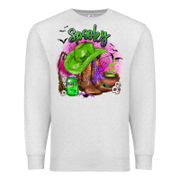 Oatmeal Heather spooky cowgirl  halloween Premium Sweatshirt - AdoDesignShop