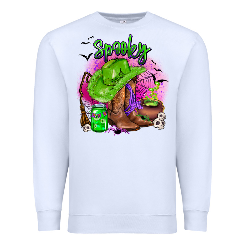 Spooky Cowgirl  Halloween Premium Sweatshirt by AdoDesignShop | Teevron