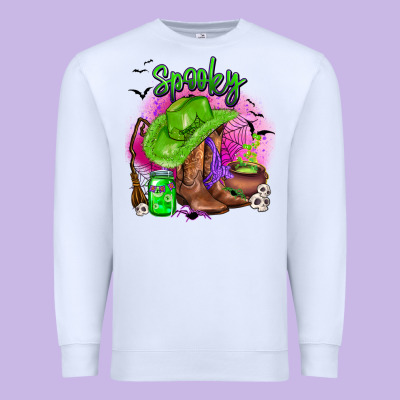 Spooky Cowgirl  Halloween Premium Sweatshirt Designed By Adodesignshop