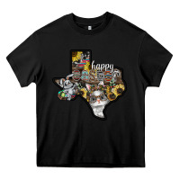 Black Happy Easter Texas Heavy Core Tee - CowhideDigitalArt
