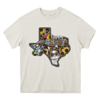 Cream Happy Easter Texas Heavy Core Tee - CowhideDigitalArt