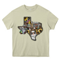 Mossy Happy Easter Texas Heavy Core Tee - CowhideDigitalArt